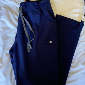 FIGS navy Yola high waisted skinny scrub pants MT